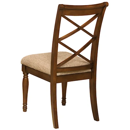 Double X-Back Side Chair with Fabric Seat